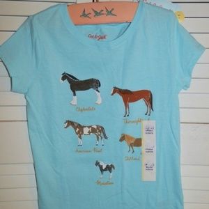 NWT Cat & Jack vintage horse print top - L